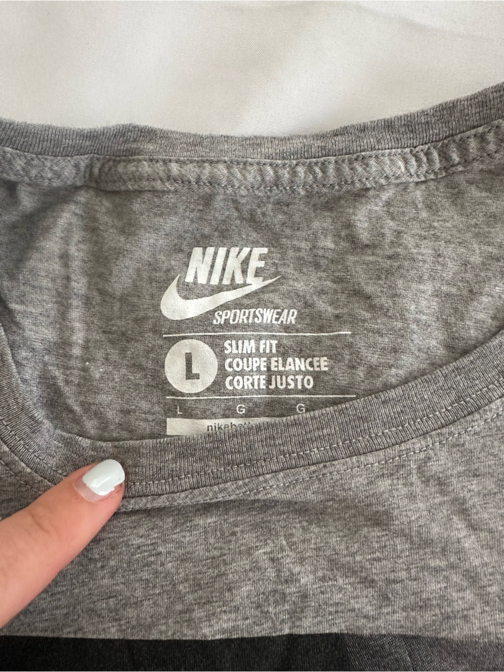Nike Heather Gray Crewneck Baby Tee - Picture 3 of 4